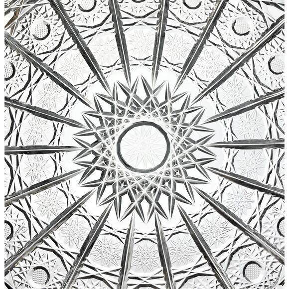 1960s Vintage American Brilliant Period ABP Cut Crystal Glass Tray Platter 11.5” - Picture 4 of 7